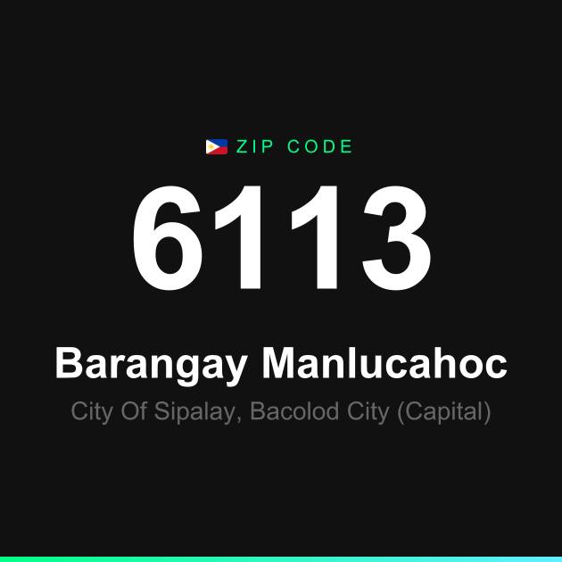 Shareable ZIP code 6113 card for Barangay Manlucahoc