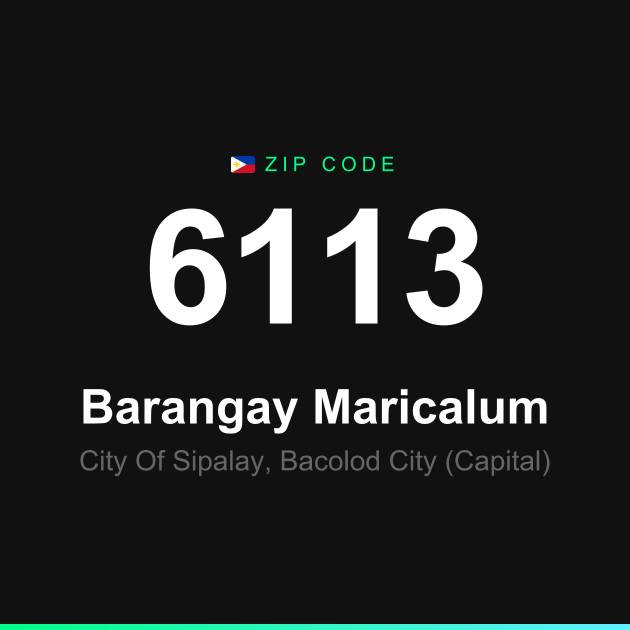 Shareable ZIP code 6113 card for Barangay Maricalum