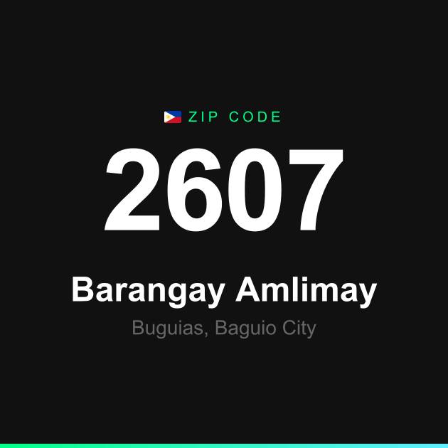 Shareable ZIP code 2607 card for Barangay Amlimay
