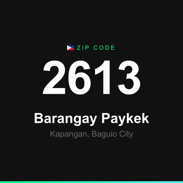 Shareable ZIP code 2613 card for Barangay Paykek