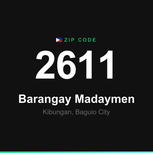 Shareable ZIP code 2611 card for Barangay Madaymen