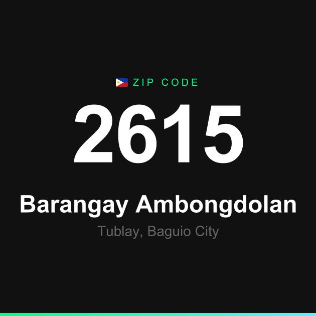 Shareable ZIP code 2615 card for Barangay Ambongdolan