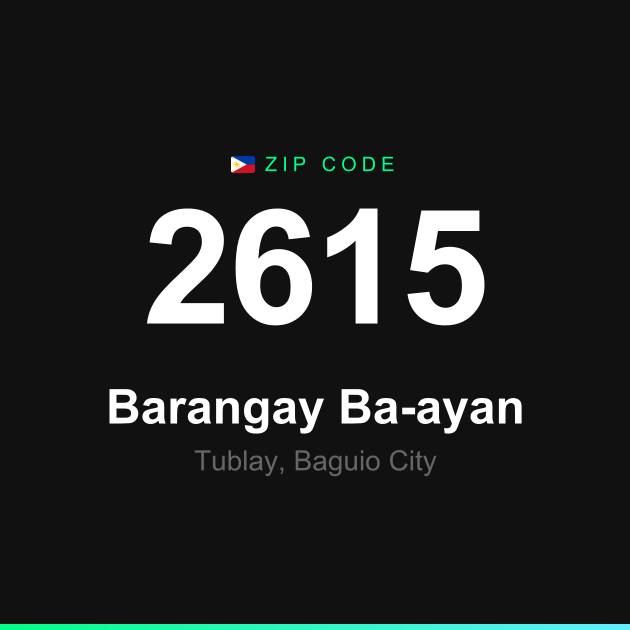 Shareable ZIP code 2615 card for Barangay Ba-ayan