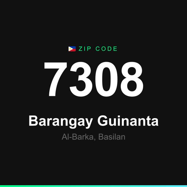 Shareable ZIP code 7308 card for Barangay Guinanta