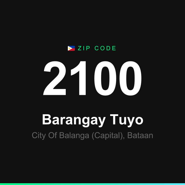 Shareable ZIP code 2100 card for Barangay Tuyo