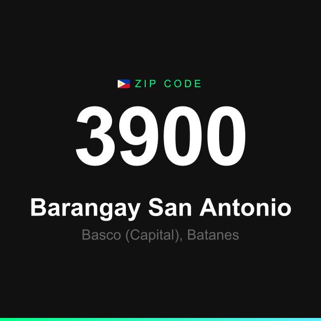 Shareable ZIP code 3900 card for Barangay San Antonio