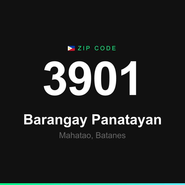 Shareable ZIP code 3901 card for Barangay Panatayan