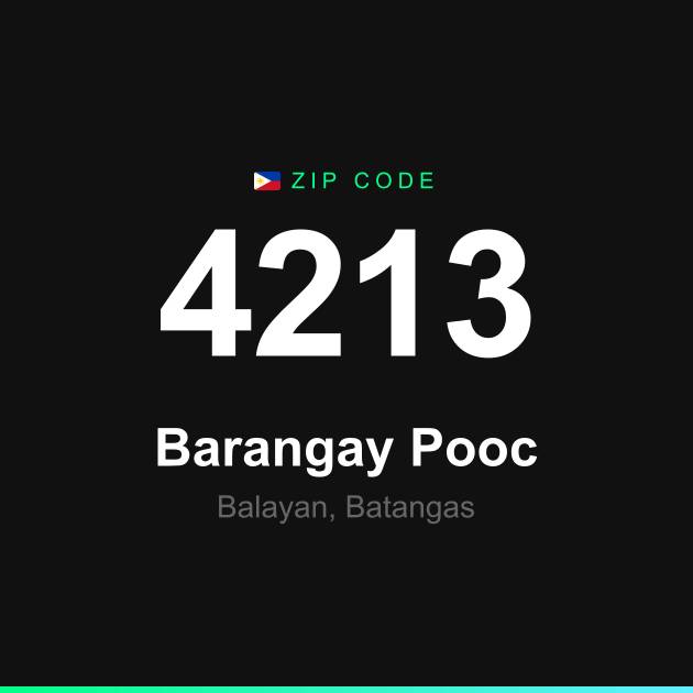 Shareable ZIP code 4213 card for Barangay Pooc
