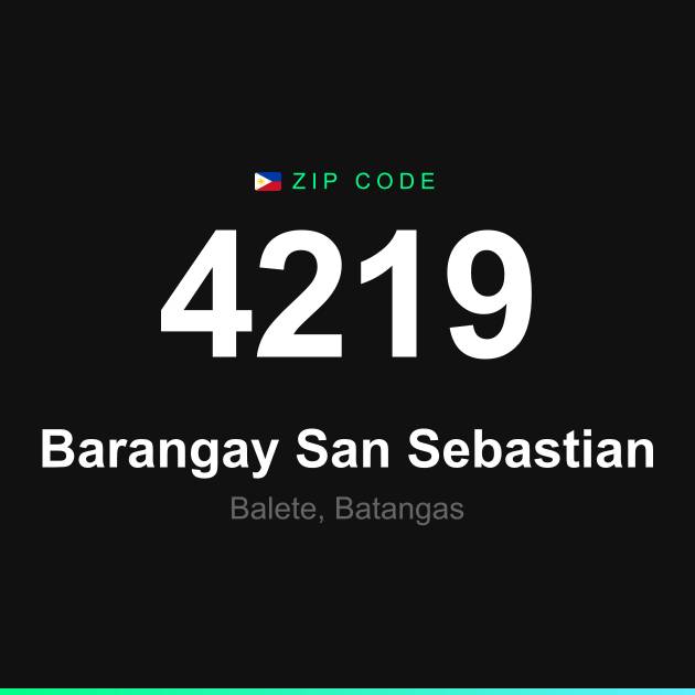 Shareable ZIP code 4219 card for Barangay San Sebastian
