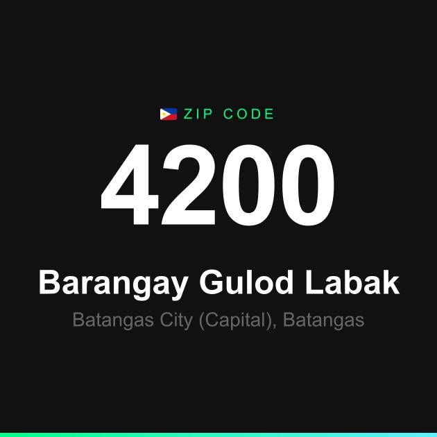 Shareable ZIP code 4200 card for Barangay Gulod Labak