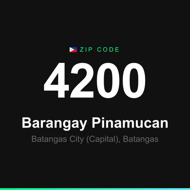 Shareable ZIP code 4200 card for Barangay Pinamucan