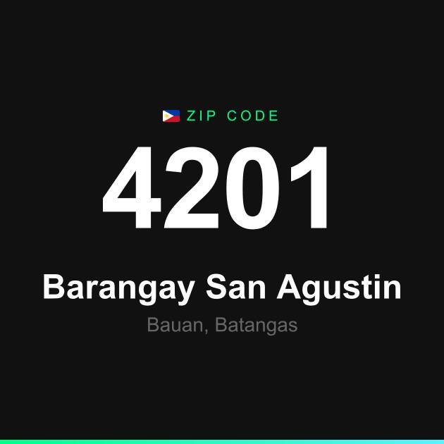 Shareable ZIP code 4201 card for Barangay San Agustin