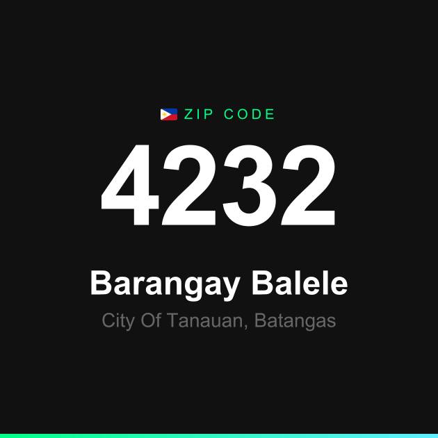 Shareable ZIP code 4232 card for Barangay Balele
