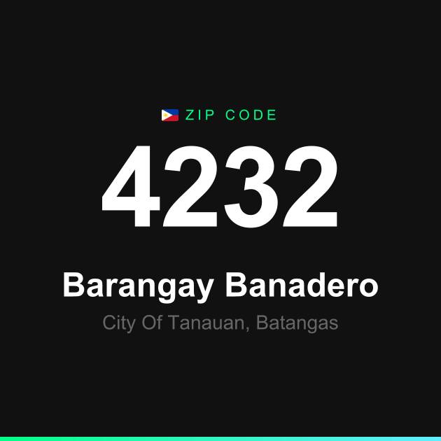 Shareable ZIP code 4232 card for Barangay Banadero