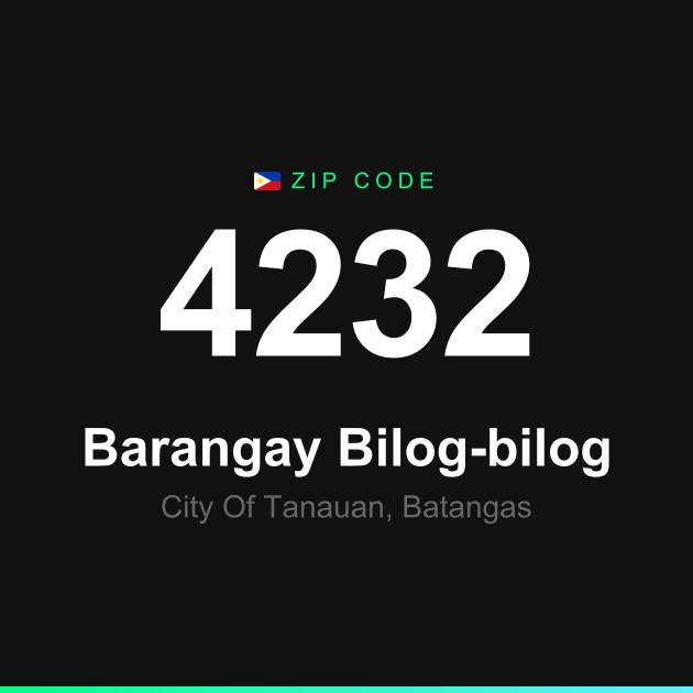 Shareable ZIP code 4232 card for Barangay Bilog-bilog