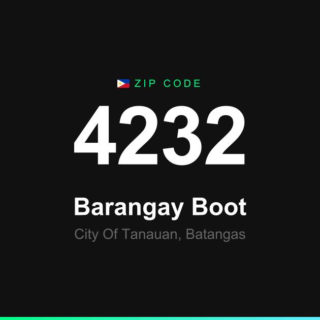 Shareable ZIP code 4232 card for Barangay Boot
