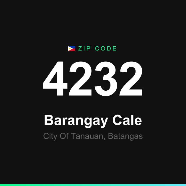 Shareable ZIP code 4232 card for Barangay Cale