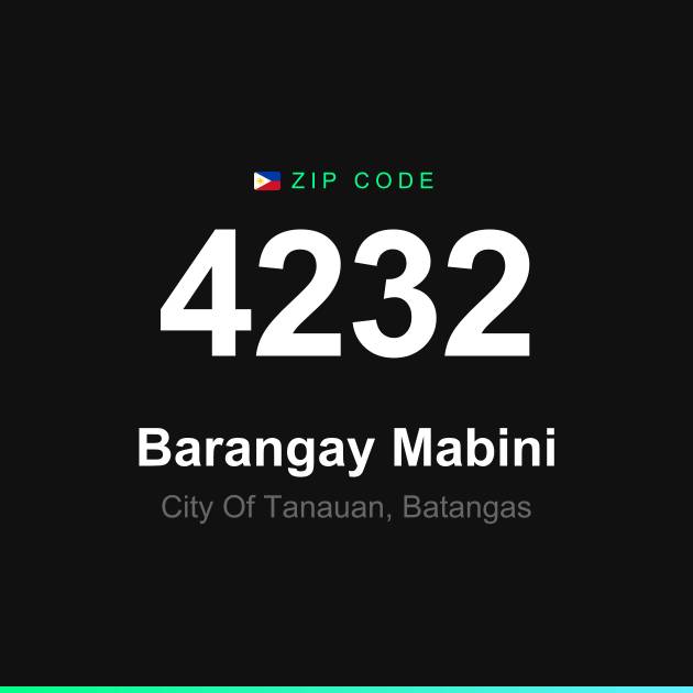 Shareable ZIP code 4232 card for Barangay Mabini