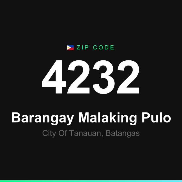 Shareable ZIP code 4232 card for Barangay Malaking Pulo