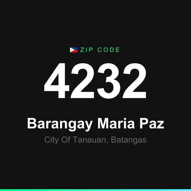 Shareable ZIP code 4232 card for Barangay Maria Paz