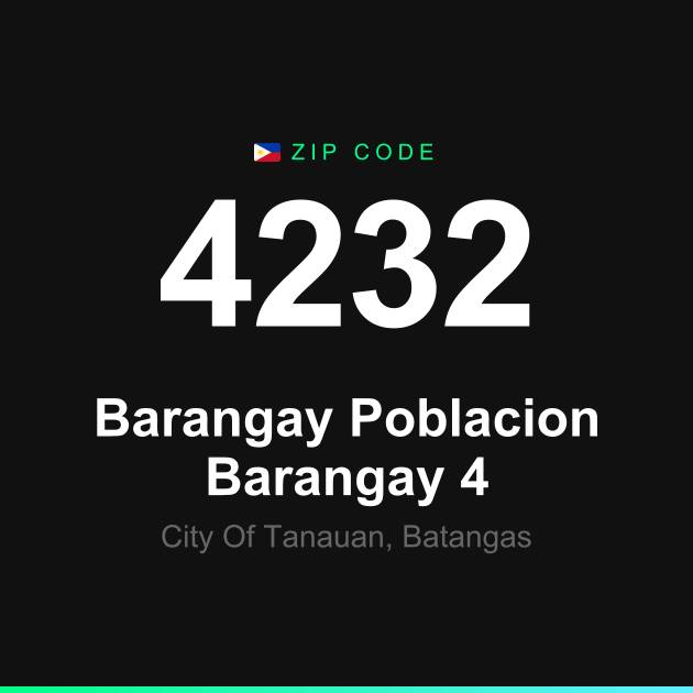 Shareable ZIP code 4232 card for Barangay Poblacion Barangay 4