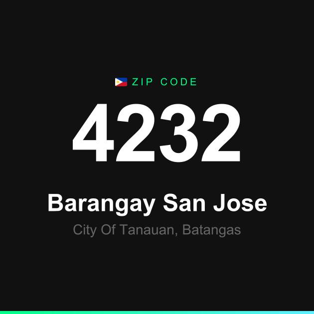 Shareable ZIP code 4232 card for Barangay San Jose