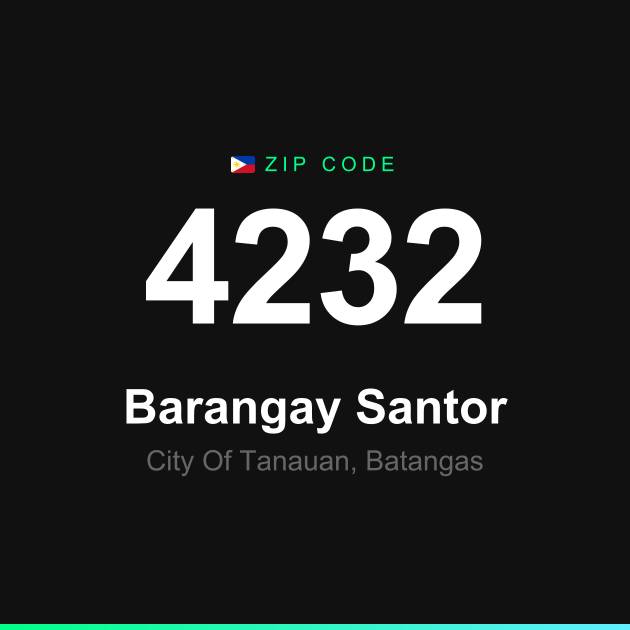 Shareable ZIP code 4232 card for Barangay Santor