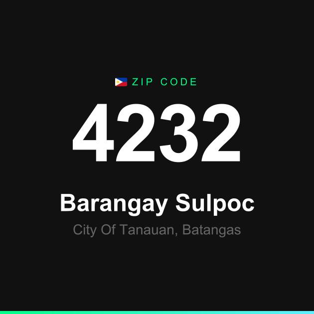 Shareable ZIP code 4232 card for Barangay Sulpoc