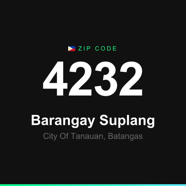 Shareable ZIP code 4232 card for Barangay Suplang