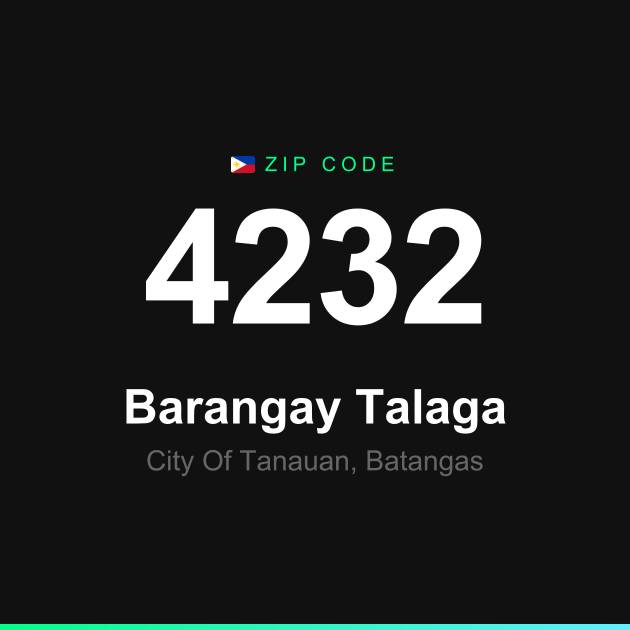 Shareable ZIP code 4232 card for Barangay Talaga