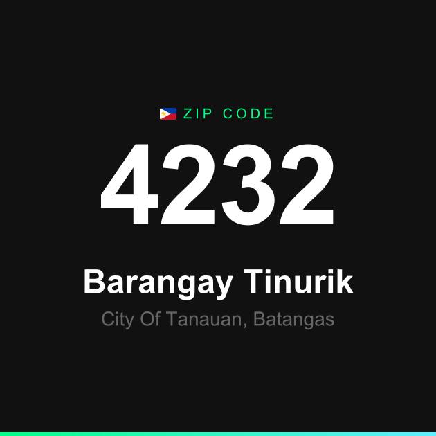 Shareable ZIP code 4232 card for Barangay Tinurik