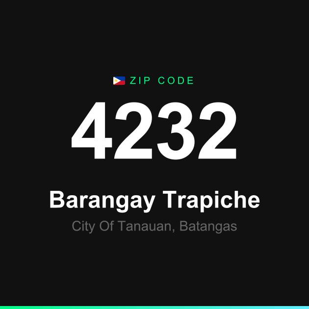 Shareable ZIP code 4232 card for Barangay Trapiche