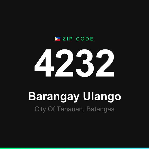 Shareable ZIP code 4232 card for Barangay Ulango