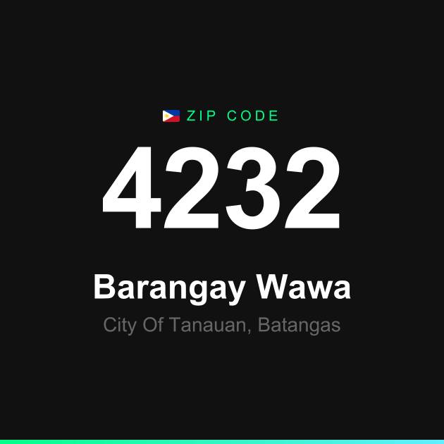 Shareable ZIP code 4232 card for Barangay Wawa