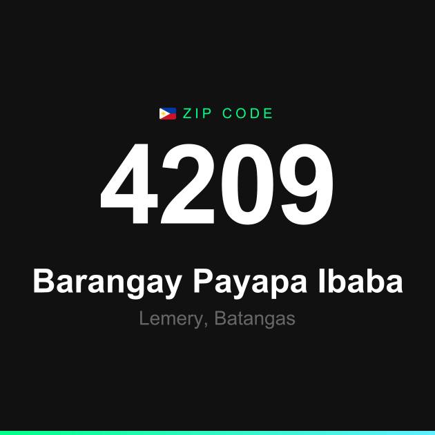 Shareable ZIP code 4209 card for Barangay Payapa Ibaba