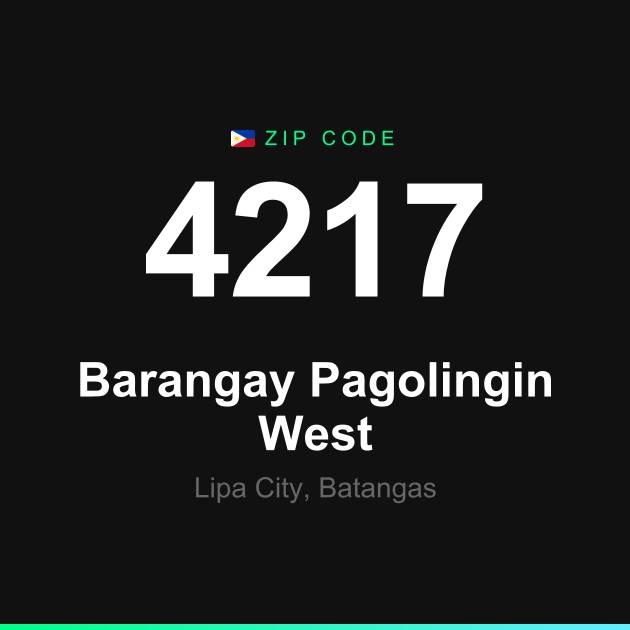 Shareable ZIP code 4217 card for Barangay Pagolingin West