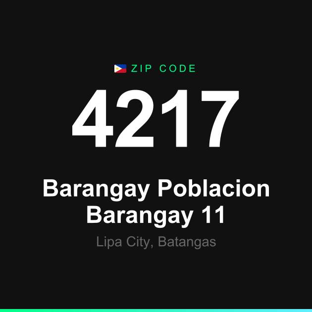 Shareable ZIP code 4217 card for Barangay Poblacion Barangay 11