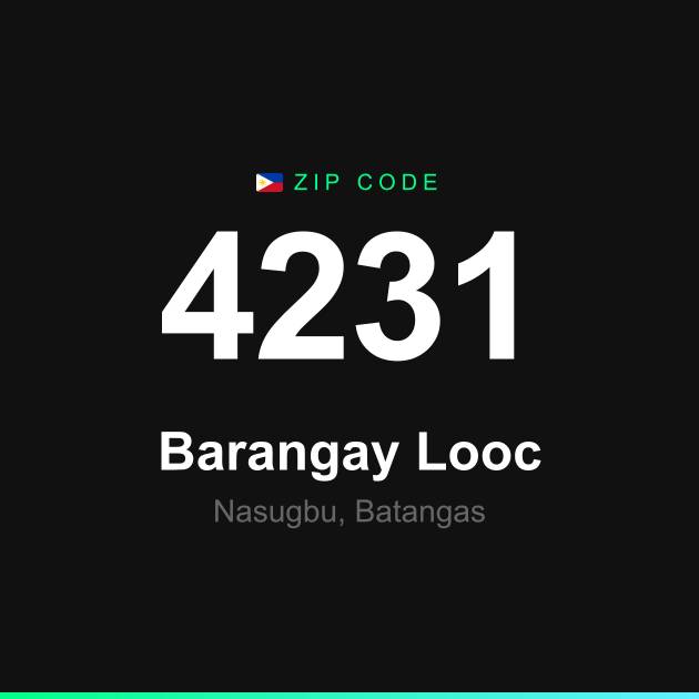 Shareable ZIP code 4231 card for Barangay Looc