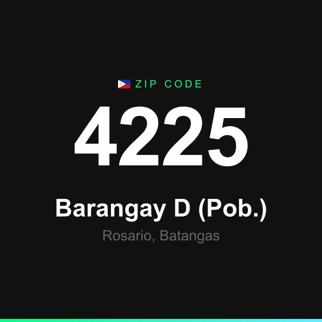 Shareable ZIP code 4225 card for Barangay D (Pob.)