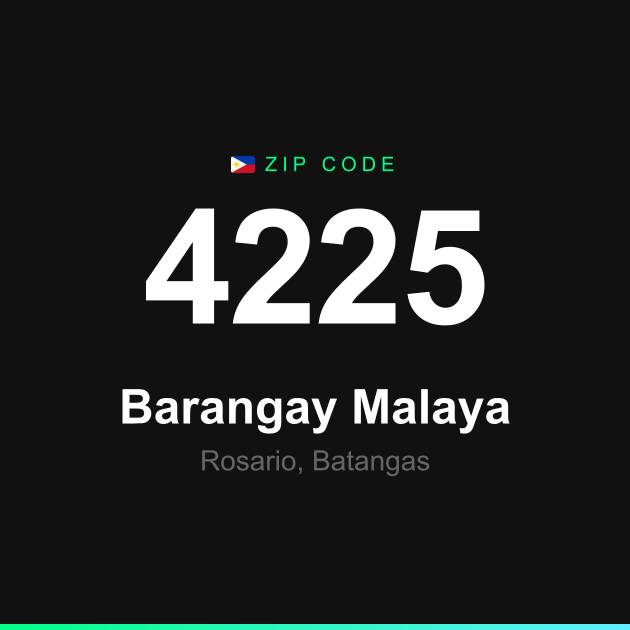 Shareable ZIP code 4225 card for Barangay Malaya