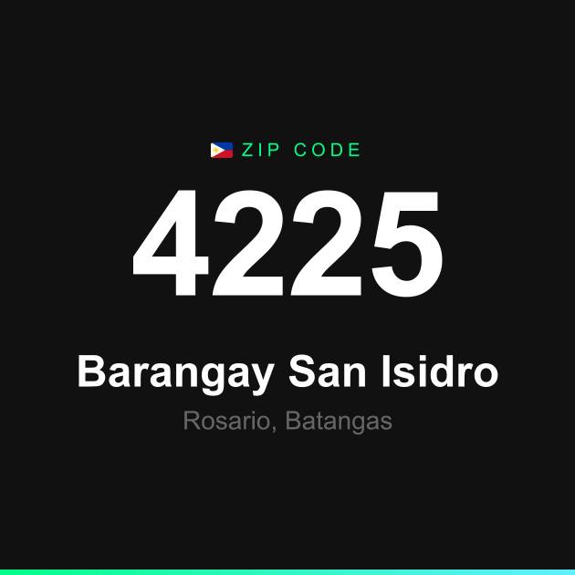 Shareable ZIP code 4225 card for Barangay San Isidro