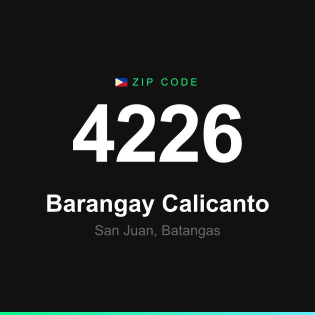 Shareable ZIP code 4226 card for Barangay Calicanto
