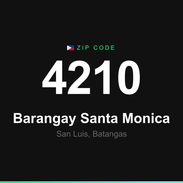 Shareable ZIP code 4210 card for Barangay Santa Monica