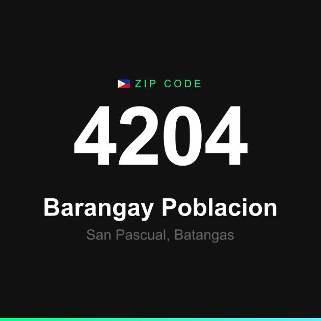 Shareable ZIP code 4204 card for Barangay Poblacion