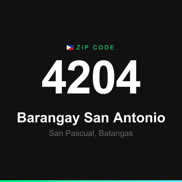 Shareable ZIP code 4204 card for Barangay San Antonio