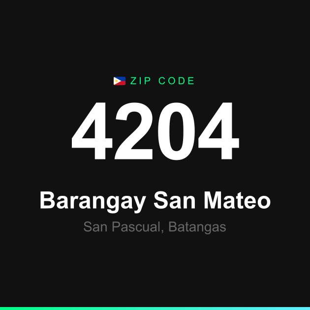 Shareable ZIP code 4204 card for Barangay San Mateo