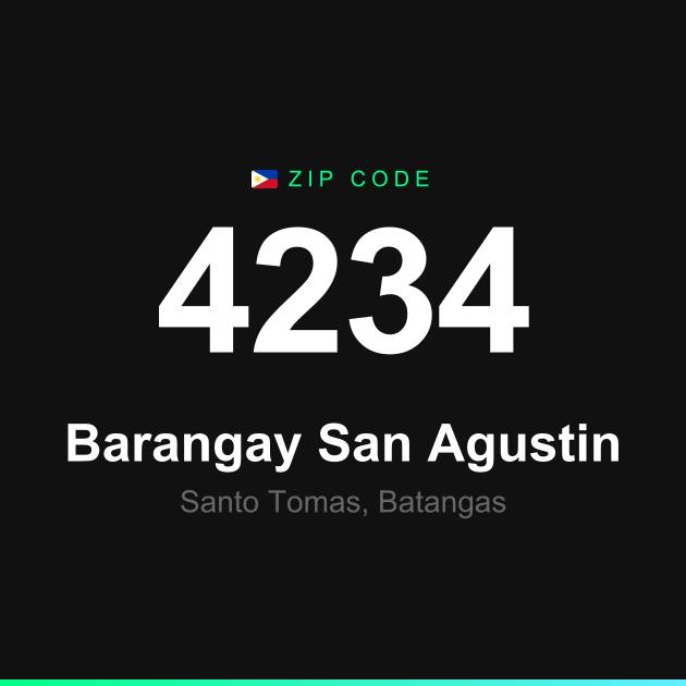 Shareable ZIP code 4234 card for Barangay San Agustin