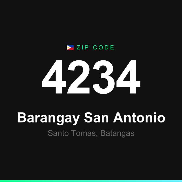 Shareable ZIP code 4234 card for Barangay San Antonio