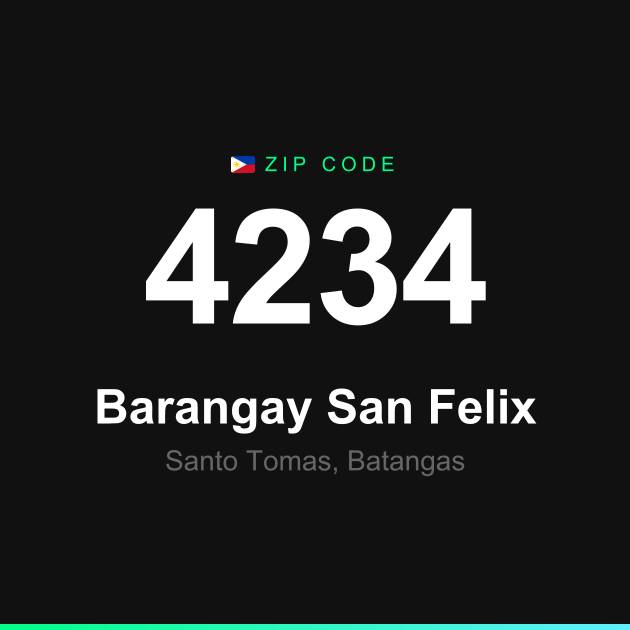 Shareable ZIP code 4234 card for Barangay San Felix