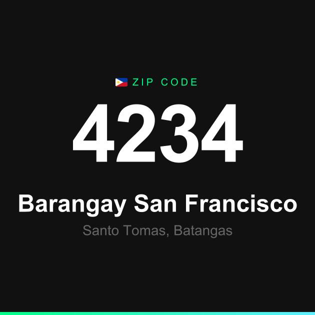 Shareable ZIP code 4234 card for Barangay San Francisco